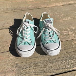 Teal All Star Low Top Converse | Womens 7 Mens 5